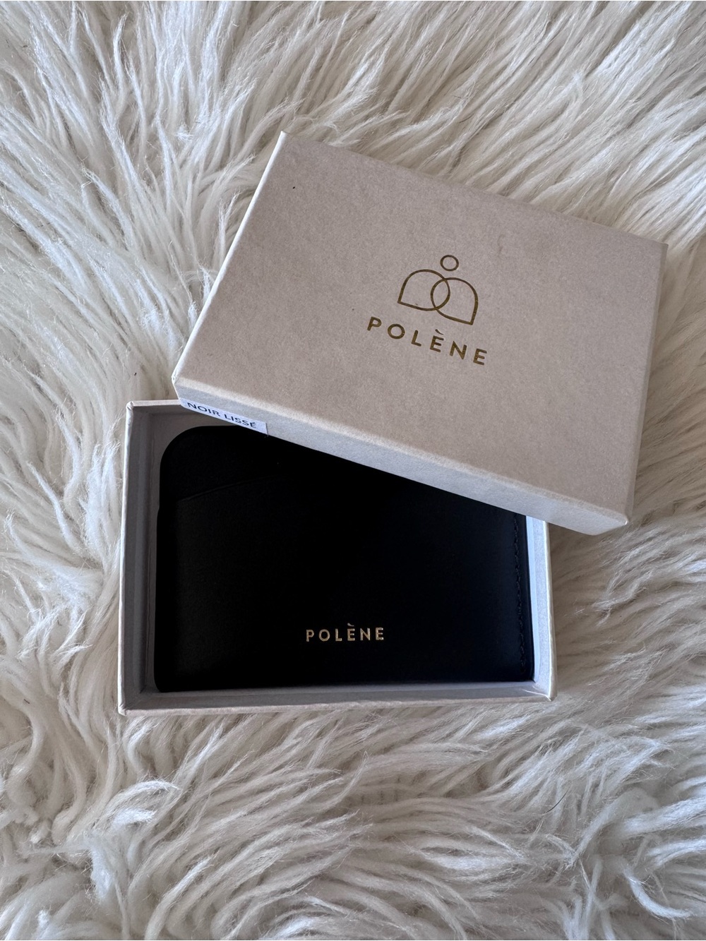 Polene Black Leather Card Holder